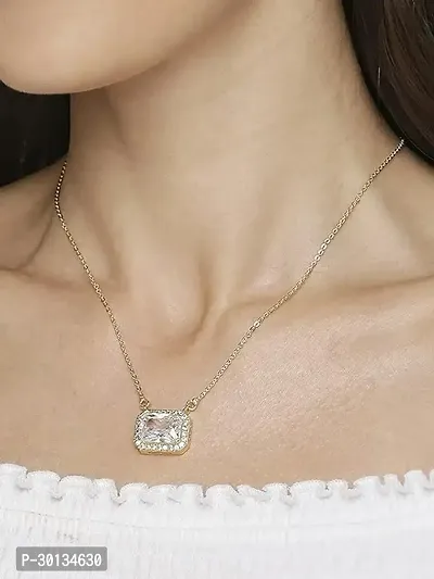 Amazing Emerald Cut American Diamond Necklace-thumb4