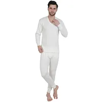 Zeffit Men Lower Thermal Combo With Same Colour- Off White-thumb3