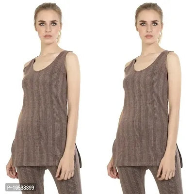 Buy Elegant Cotton Blend Winter Solid Sleeveless Thermal Tops For