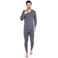 Zeffit Men's Solid Full Sleeve Top Thermal Combo /Upper Wear/Regular Fit Combo Set With Different Color- Grey  Navy-thumb3