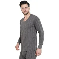 Zeffit Men's Solid Full Sleeve Top Thermal Combo /Upper Wear/Regular Fit Combo Set With Different Color- Grey  White-thumb1