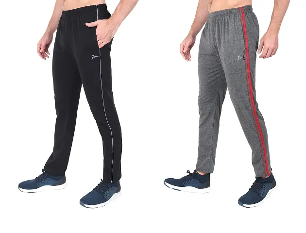 Men Round Neck Round Neck Track Pants And T Shirt Combo