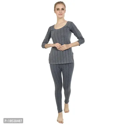 Elegant Cotton Blend Winter Solid Thermal Tops For Women- Pack Of 2-thumb4