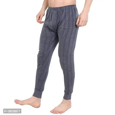 Stylish Cotton Blend Solid Thermal Bottoms For Men- Pack Of 2-thumb2