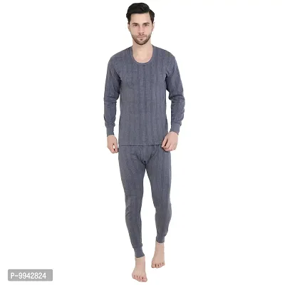 Zeffit Men's Solid Full Sleeve Top Thermal Combo /Upper Wear/Regular Fit Combo Set With Different Color- Grey  Navy-thumb4