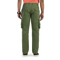 Alluring Green Cotton Solid Cargos For Men-thumb1