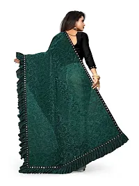 Stylish Green Cotton Ethnic Motif Saree With Blouse Piece For Women-thumb1