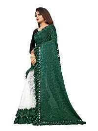 Stylish Green Cotton Ethnic Motif Saree With Blouse Piece For Women-thumb3