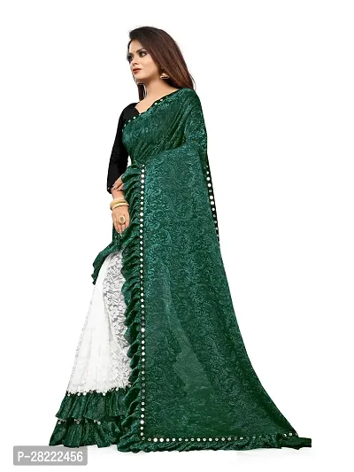 Stylish Green Cotton Ethnic Motif Saree With Blouse Piece For Women-thumb4