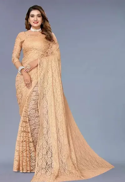 Best Selling Net Saree with Blouse piece 