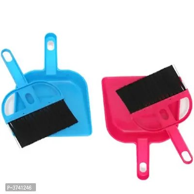Multicoloured Plastic Mini Dust Pan With Brush-Pack of 2-Price Incl.Shipping