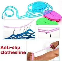 Shop India 99 5 Meters Windproof Anti-Slip Clothes Washing Line Drying Nylon Rope with Hooks-thumb2