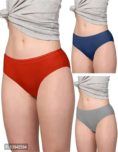 Buy COMFFY FIT Women's Seamless Underwear Ice Silk, Cotton-Nylon Mid-Rise  Panty (Pack of 3) Online In India At Discounted Prices