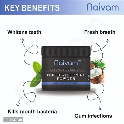 Naivam Activated Charcoal Teeth Whitening Powder - 100 gm-thumb2