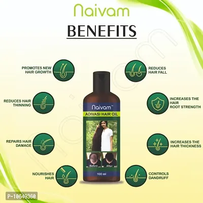 Naivam Adivasi Herbal Premium quality hair oil for hair Regrowth (Pack of 2 x 100ml)-thumb2