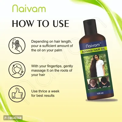 Naivam Adivasi Herbal Premium quality hair oil for hair Regrowth (Pack of 2 x 100ml)-thumb4
