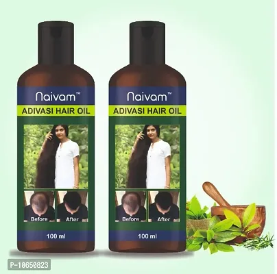 Naivam Ayurvedic Herbal Anti Hair fall/Anti Dandruff Adivasi Hair Oil (Pack of 2 x 100ml)-thumb0