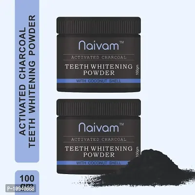 Naivam Activated Charcoal Teeth Whitening Powder (Pack of 2 x 100gm)-thumb0