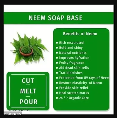 BADAHAIR? Natural Herbal Neem Soap Base Purifying Neem Soap Base For Acne | Pimples And Rashes Soap Base For Soap Making, Neem Melt  Pour Clear Transparent Glycerine Soap Base, Paraben Free ?(1KG)-thumb4