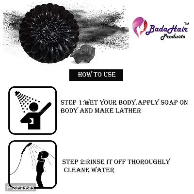 BADAHAIR? Activated Charcoal Hand Made Deep Cleansing Bath Soap For Skin Whitening, Natural Detox Face  Body Soap for Acne, Blackheads,Pimple Skin Care | Pack of 1 x 100 g.-thumb3