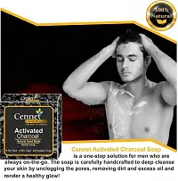 Cennet Activated charcoal soap for skin whitening, Natural Detox, Deep cleaning, Skin care soap(3x100g) pack of 3.-thumb3