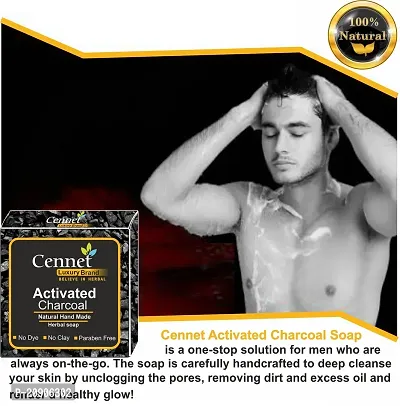 Cennet Activated charcoal soap for skin whitening, Natural Detox, Deep cleaning, Skin care soap(3x100g) pack of 3.-thumb4