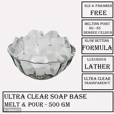 RIBS INTERNATIONAL ; TOWARDS QUALITY AND SATISFACTION Ultra Clear Melt and Pour Soap Base (SLS, SLES and Paraben Free) (500 Gram)-thumb2