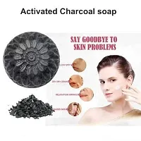 BADAHAIR?Activated Bamboo Charcoal Bath Soap for Deep Clean and Anti-pollution Effect, 125g (Pack of 4) | Made in India-thumb1