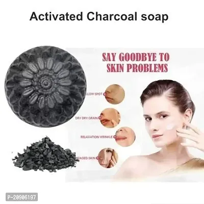BADAHAIR?Activated Bamboo Charcoal Bath Soap for Deep Clean and Anti-pollution Effect, 125g (Pack of 4) | Made in India-thumb2