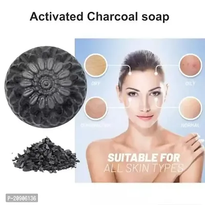 BADAHAIR?Activated Charcoal Soap for skin whitening, Blackheads, Anti Wrinkle, Pimple Skin Care Soap Treat Oily Skin Pack of 4-thumb2