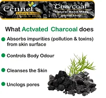 Cennet Activated charcoal soap for skin whitening, Natural Detox, Deep cleaning, Skin care soap(3x100g) pack of 3.-thumb1