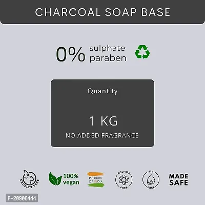 BADAHAIR? Activated Charcoal Soap Base Bar Melt and Pour Soap Base Natural and Organic SLS  SLES, Paraben Free Pack of 2- (1KG)-thumb5