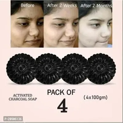 BADAHAIR?Activated Charcoal Soap for skin whitening, Blackheads, Anti Wrinkle, Pimple Skin Care Soap Treat Oily Skin Pack of 4-thumb0