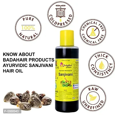 Badahair products Ayurvedic Sanjivani Hair Oil For Premium Cold Pressed Oil 200ml