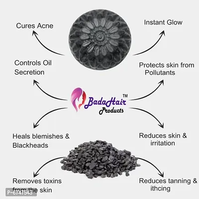 BadaHair Activated Charcoal Soap For Women Skin Whitening, Acne, Blackheads, Anti Wrinkle, Pimple Skin Care Soap.(Pack Of 1 )-thumb3
