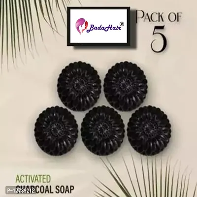 Activated Charcoal Soap For Women Skin Whitening, Acne, Blackheads, Anti Wrinkle, Pimple Skin Care Soap.(Pack Of 5)-thumb0