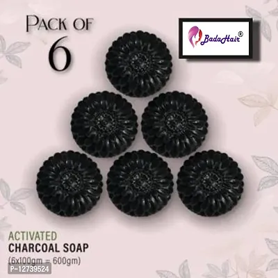 BadaHair Activated Charcoal Soap For Women Skin Whitening, Acne, Blackheads, Anti Wrinkle, Pimple Skin Care Soap.(Pack Of 6 )