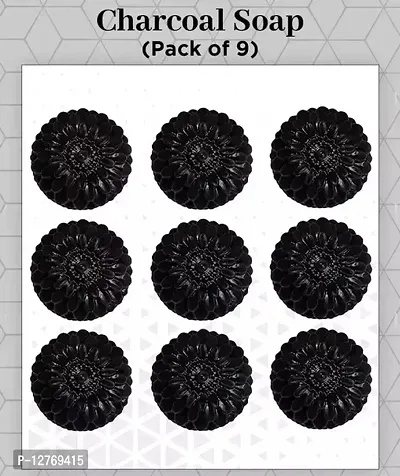 Activated Charcoal Soap For Women Skin Whitening, Acne, Blackheads, Anti Wrinkle, Pimple Skin Care Soap.(Pack Of 9 )-thumb0