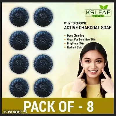 BadaHair Activated Charcoal Soap For Women Skin Whitening, Acne, Blackheads, Anti Wrinkle, Pimple Skin Care Soap.(Pack Of 8 )