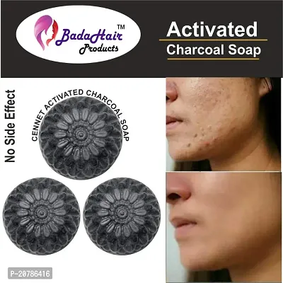 BadaHair DEEP CLEANING  EXFOLIATING ACTIVATED CHARCOAL SOAP FOR MAN  WOMEN BEAUTY SOAP  (3 x 100 g)