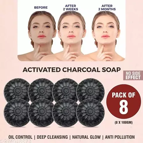 Activated Charcoal Bath Soap (Pack Of 7,8,9,10)
