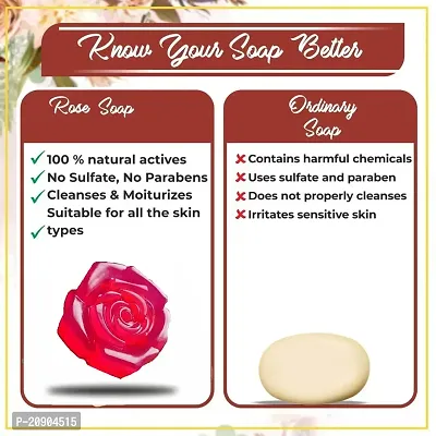 R Pure Chemical Free Handmade Rose Petals With Vit E Soap | Each 80 Grams | Pack Of 3 - Sulfate Free Paraben Free - No Animal Fat - Relax your self - UNISEX ** Free Sample of R Pure Bath Powder**-thumb3