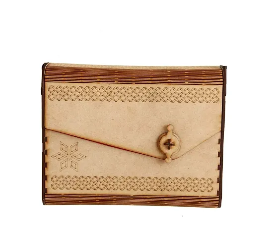 VJ SONS Women's Decorative Lesser Cutting Wooden Purse Ladies wallet, Latest Handbags for woman with Leather Belt