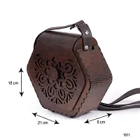 Women's Handcrafted Wooden Light Weight Unique Purse Handbag By DEAFCO (PURSE 377)-thumb3