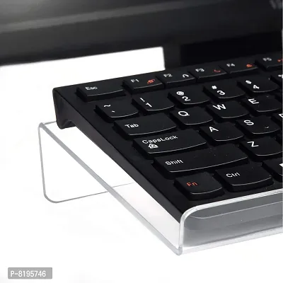 VJ SONS Acrylic Keyboard Stand for Office Desk, 5mm Thickness Acrylic Riser Ticker Than Others, Ergonomic Tilted Computer Holder Home Table-thumb2