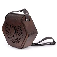 Women's Handcrafted Wooden Light Weight Unique Purse Handbag By DEAFCO (PURSE 377)-thumb2