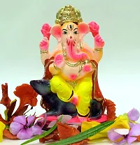 KAANUS ECO Friendly Colored Ganesha / Ganpati Visarjan Ganesh Religious God Water Soluble Clay Idol for Ganesh Chaturthi ( Standard , Multicolour )-thumb3