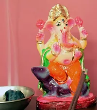 KAANUS ECO Friendly Colored Ganesha / Ganpati Visarjan Ganesh Religious God Water Soluble Clay Idol for Ganesh Chaturthi ( Standard , Multicolour )-thumb1