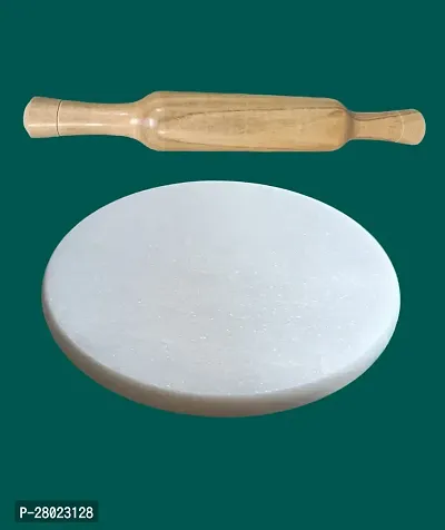White  Marble Round Chakla For Wooden Belan  Roti Maker  White Chakla And Belan
