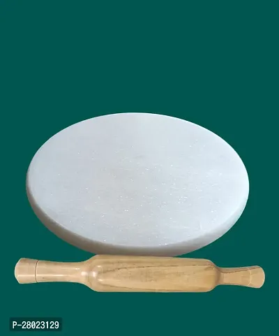 White  Marble Round Chakla For Wooden Belan  Roti Maker  White Chakla And Belan-thumb0